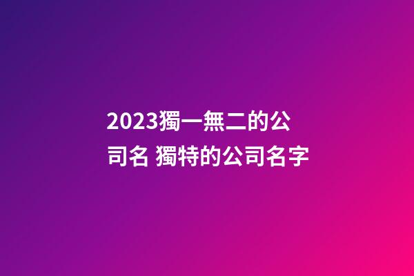 2023獨一無二的公司名 獨特的公司名字